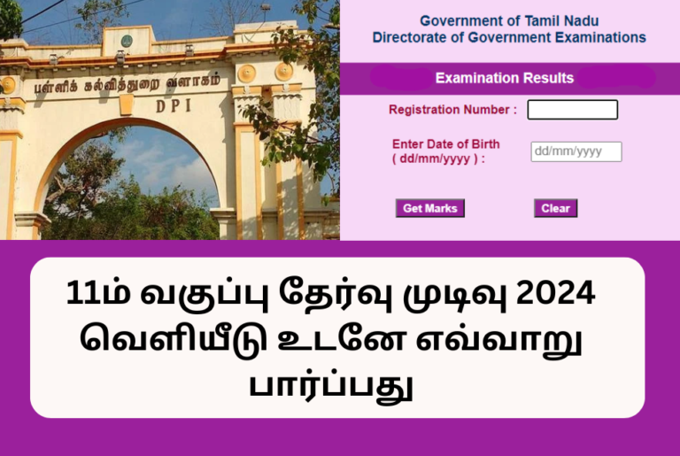 TN 11th Result 2024 link tamil