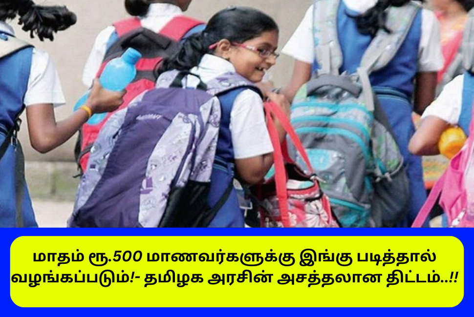TN Art and Culture Schools and Colleges Scholarship Provide Rupees 400 500 Per Month