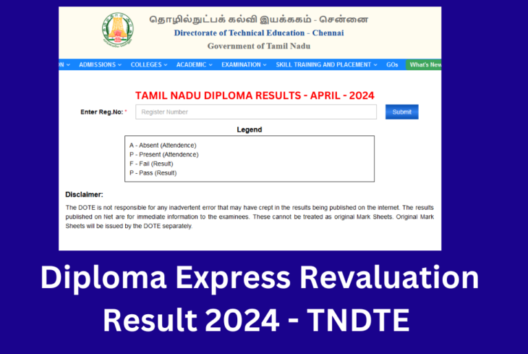 Diploma Express Revaluation Result 2024 TNDTE